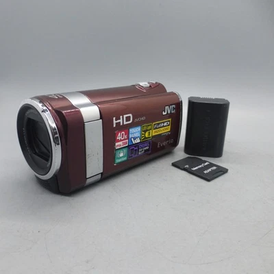 JVC Everio GZ-HM445REK Handheld High Definition HDD Camcorder Red Tested - Image 1 of 4
