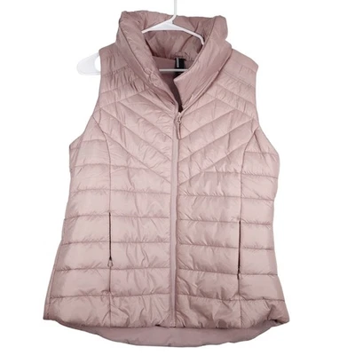 New Mondetta Women’s Fawn Pink Quilted Full-Zip Puffer Vest Sz Large Thermal - Image 1 of 4