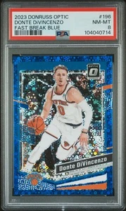 2023 Panini Donruss Optic #196 Donte Divincenzo Fast Break Blue PSA 8 /49 - Picture 1 of 2