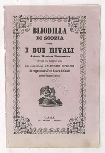 Libretto Opera - G. Liprandi - Bliodilla di Scozia ossia I due rivali - 1853 - Picture 1 of 3