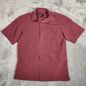 Marc Edwards Shirt Men's Medium Plaid Red Button Up Short Sleeve Lightweight - Picture 1 of 7