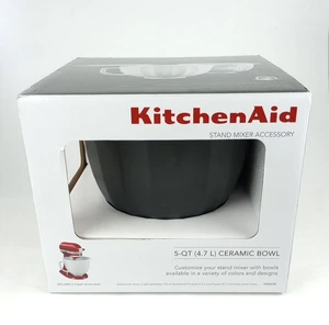 KitchenAid 5 Quart Ceramic Mixing Bowl Matte Black In Box Stand Mixer Accessory - Picture 1 of 6