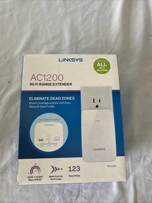 Linksys AC1200 Wi-Fi Range Extender Eliminates Dead Zones Brand New - Free Ship! - Image 1 of 2