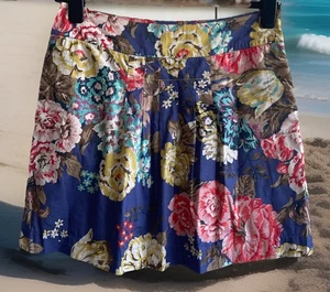Joules Size 10 Colourful Floral Short Skirt Pockets Beautiful Cotton - Picture 1 of 10