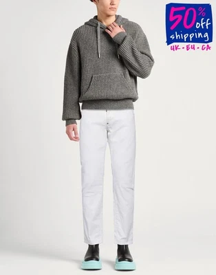 RRP€390 DSQUARED2 Straight Jeans IT44 US34 XS Stretch White Made in Italy - Image 1 of 4