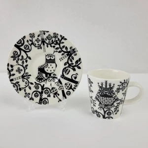 Iittala Taika Espressotasse und Untertasse, schwarz weiß, Klaus Haapaniemi, Demitasse - Bild 1 von 7