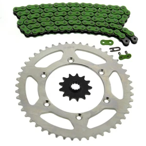 2001-07 fits Suzuki DR-Z250 Green Non O Ring Chain & Sprocket Slv 13/49 520-112L - Picture 1 of 4