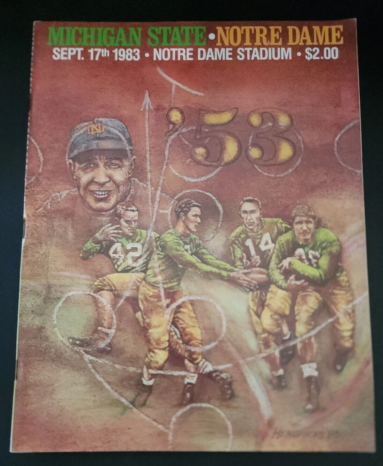 Vintage Notre Dame Football Program - Michigan State September 17, 1983 B14:641 - Image 1 of 4