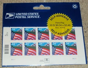 US .34 "Farm Flag" 2001 Pack of 10 stamps Scott 3449 USPS Sealed - Picture 1 of 2