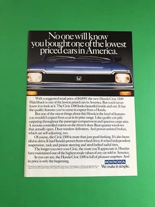 1983 HONDA CIVIC 1300 VINTAGE ORIGINAL PRINT AD ADVERTISEMENT PRINTED - Bild 1 von 1
