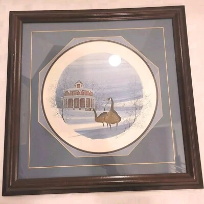 Gansos de casa P. Buckley Moss Octogon 1987 edición limitada Triple mate firmado doble Foto 1 de 4