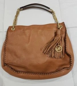 Michael Kors Chelsea Hobo Schultertasche Leder mit goldenen Kettenriemen - Bild 1 von 12