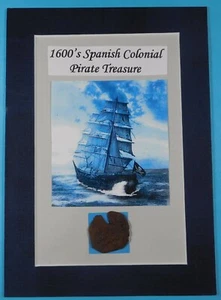 1600's Copper Spanish Cob 8 Maravedis Col. Pirate Treasure with "X" on it - Picture 1 of 3