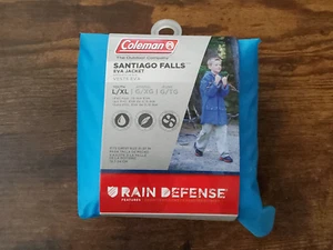 Coleman Santiago Falls EVA Rain Jacket w/ Hood - Blue - Youth  L / XL - Picture 1 of 3