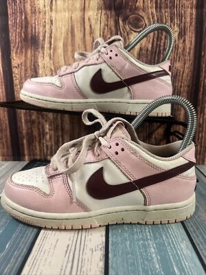Nike Dunk Low Rosa Rojo Blanco CW1588-601 Ps Preescolar Niñas Talla 1Y Foto 1 de 4
