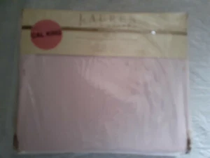 Falda de cama vintage Ralph Lauren Huntley rosa pálido CAL KING-450 TC-NUEVA en paquete - Imagen 1 de 3