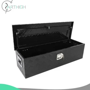 Camión camioneta 39""X13""X10"" maletero caja de herramientas remolque almacenamiento + bloqueo aluminio negro - Imagen 1 de 11