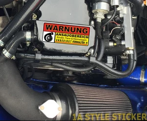 Warnung TURBO Aufkleber Auto Ansaugbereich Luft 4 Zylinder i 30 n AJR 5f d13 - Picture 1 of 3