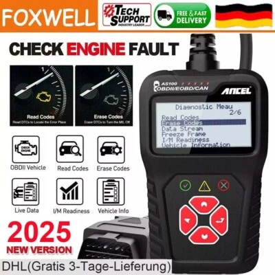 Profi Diagnosegerät OBD2 Scanner für Mercedes Opel BMW Renault Fiat alle Marken - Bild 1 von 4