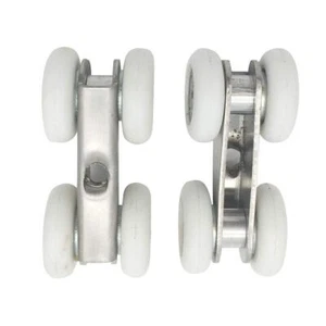 Zinc Alloy 4-Wheel Metal Hanging Sliding Wardrobe Closet Door Roller Set Pull... - Picture 1 of 3