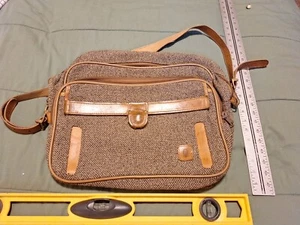 Vintage Hartmann Tweed Carry On Travel Train Bag Leather Accents - Picture 1 of 8