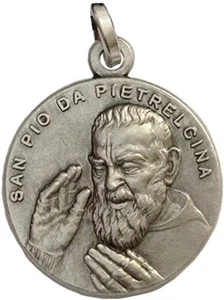925 STERLING SILVER SAINT PIO from PIETRELCINA (PADRE PIO) MEDAL - Picture 1 of 12