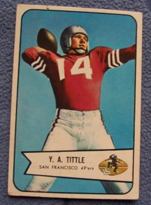 Y.A. Tittle...1954 Bowman...Cartolina Calcio #42 S.F. 49'ers VG - Foto 1 di 6