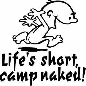Camping Camp Naked Car Truck Window Laptop Vinyl Decal Sticker - Picture 1 of 2