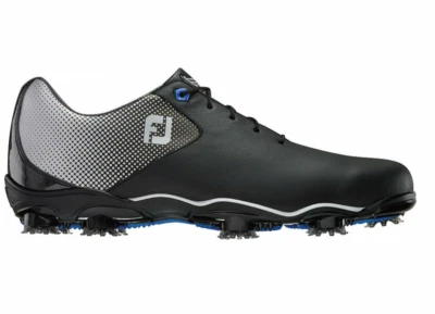 NUEVO FootJoy [8] Zapatos de Golf X-Wide Para Hombre DNA Helix Spikes-Negro/Plateado 53318 Foto 1 de 4