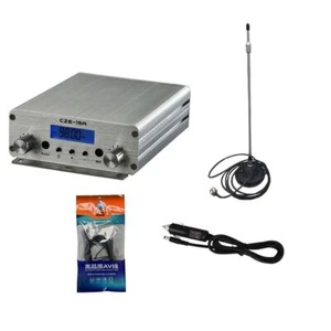 Digital Smart Portable CZE-15A 1W/15W Transmitter FM Broadcast GP100 Antenna Set - Zdjęcie 1 z 6
