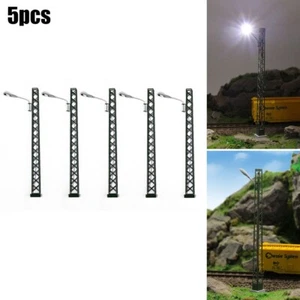 5x Model Railway HO Scale 1:87 LED Lamps Street Lights Building-Layout - Picture 1 of 24