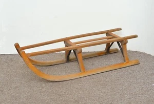 Vintage alter Holzschlitten Holzschlitten Schneeschlitten - Bild 1 von 8