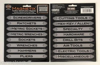 CHROMA GRAPHICS Harley Davidson Toolbox Identification Magnets 16 pcs