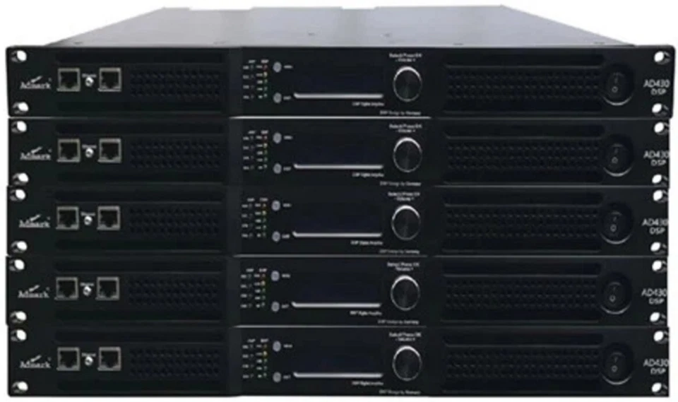Admark AD430DSP 4-Channel 1 U Rack Mount Class-D Power Amplifier AD-430 DSP - Image 1 of 1