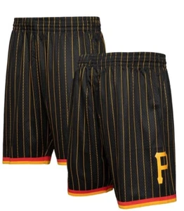 Men's Pittsburgh Pirates Mitchell & Ness Black Team ID Mesh Shorts - Picture 1 of 6