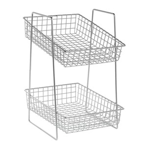 Countertop Display Stand 2-Tier Silver Wire - 10 1/4 L x 13" W x 17 1/2 H