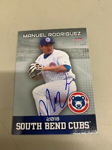 Manuel Rodriguez Signed Card South Bend Cubs Team Card IP Auto