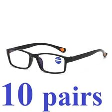 10 Packs Mens Womens Rectangle Frame Reading Glasses Classic Style Black Readers