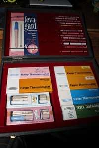 Vintage Original Perfektum Salesman Sample SUITCASE THERMOMETERS Cornell - Picture 1 of 11