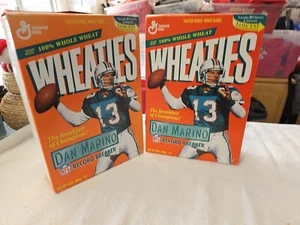 Lote de 2 1995 Dan Marino NUEVAS cajas de cereales sin abrir rompe récords de trigo - Imagen 1 de 10