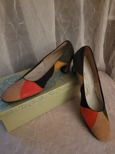 Vtg Red Cross Shoes NOS Sz 8A New Multi-Color Suede - Picture 1 of 5