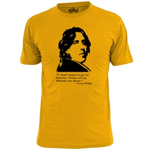 Mens Oscar Wilde Funny Heaven Quote T Shirt Poet Playwright - Picture 1 of 4