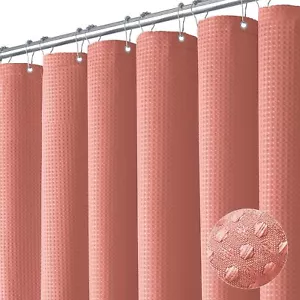 Dynamene Extra Long Shower Curtain - 84 Inch 84.00" x 72.00", Coral - Picture 1 of 6