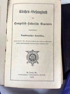 1909 Kirchen-Gesangbuch fur Evangelisch-Lutherische Gemeinden, Pocket Hymm Book - Picture 1 of 8