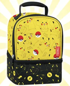 Pokemon Pikachu Thermos Dual Compartment Lunch Box Bag✅Lunch Box✅❗️NEW❗️✅ - Picture 1 of 6