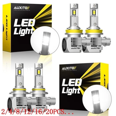 Комбинированные комплекты светодиодных фар дальнего/ближнего света AUXITO 9005+9006+H11 белые 6 шт. 2/4X - Изображение 1 из 4