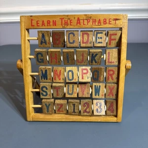 Vintage Learn The Alphabet Wooden Easel - Picture 1 of 6