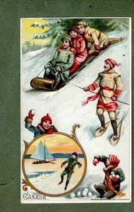 1893 Victorian Trade Card Arbuckle Coffee co. Sports and Pastimes Canada #201 - Picture 1 of 2