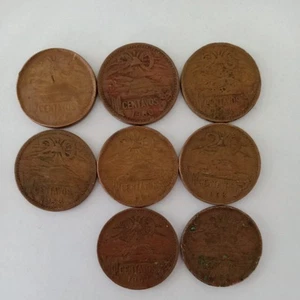 Lot of 8 coins mexico 20 centavos 1944, 1950, 1951, 1953, 1954, 1960, 1967, 1968 - Picture 1 of 2