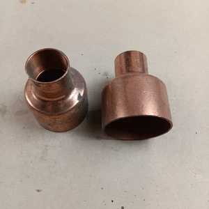 (LOT OF 2) 2" x 1" COPPER REDUCER COUPLING PIPE FITTING SWEAT x SWEAT - Picture 1 of 5